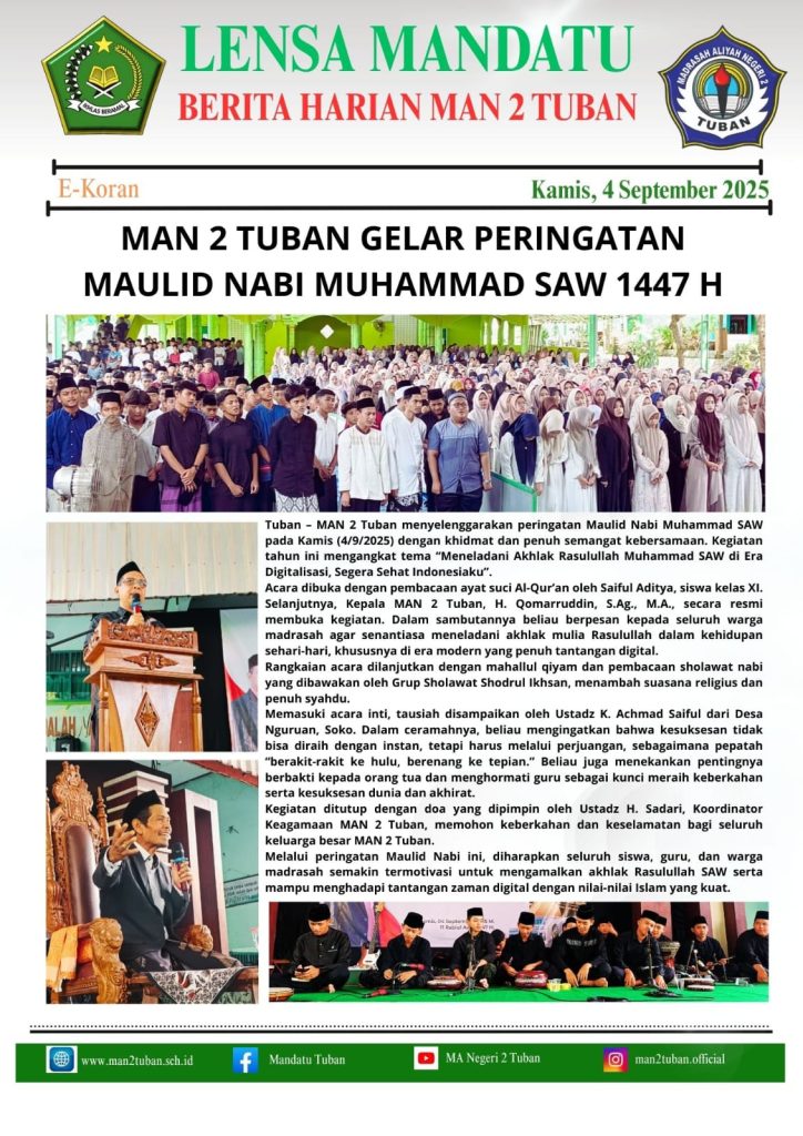 MAN 2 Tuban Gelar Peringatan Maulid Nabi Muhammad SAW 1447 H